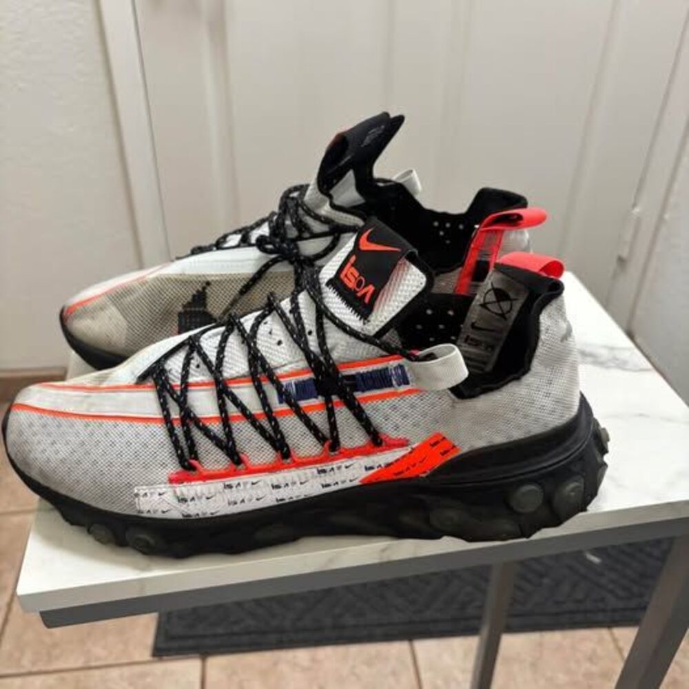 Nike React Runner ISPA Platinum Tint Team Orange Sneakers size 13